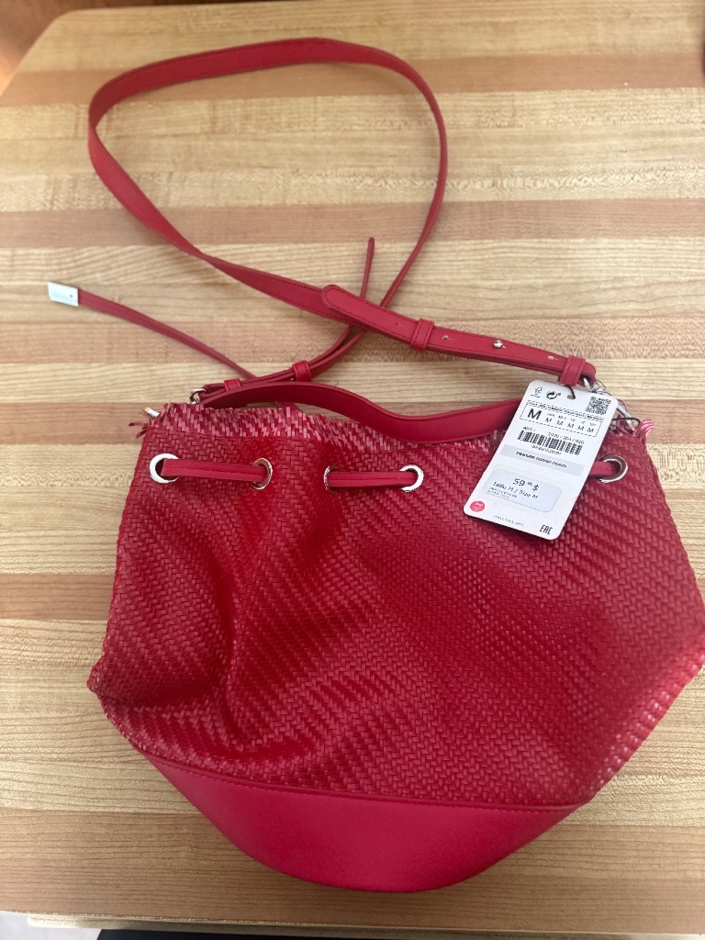 Zara woven bucket bag